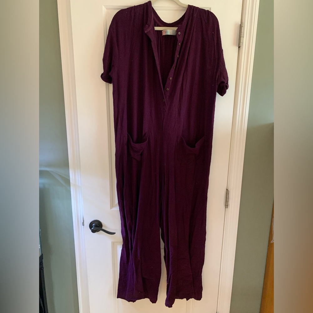 Purple Button-Up Jumpsuit